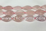 CRQ756 15.5 inches 25*35mm flat teardrop rose quartz beads