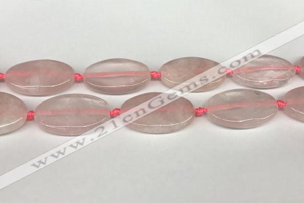 CRQ759 15.5 inches 25*40mm oval rose quartz beads