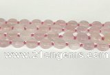 CRQ764 15.5 inches 14mm flat round rose quartz beads