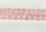 CRQ765 15.5 inches 14mm flat round rose quartz beads