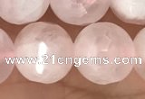 CRQ772 15.5 inches 12mm faceted round rose quartz beads