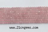 CRQ785 15.5 inches 5mm faceted round rose quartz beads wholesale