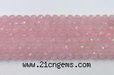 CRQ786 15.5 inches 6mm faceted round rose quartz beads wholesale