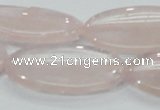 CRQ79 15.5 inches 20*40mm oval natural rose quartz beads wholesale