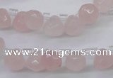 CRQ800 Top drilled 7*7mm faceted teardrop rose quartz beads