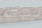 CRQ81 15.5 inches 10*20mm rectangle natural rose quartz beads