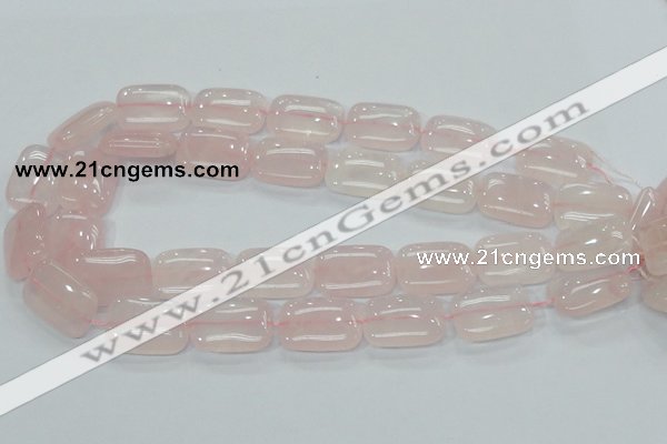 CRQ82 15.5 inches 18*25mm rectangle natural rose quartz beads