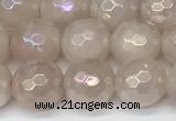 CRQ866 15 inches 8mm faceted round AB-color rose quartz beads