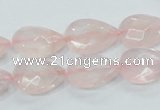 CRQ87 15.5 inches 12*18mm faceted teardrop natural rose quartz beads