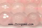 CRQ876 15 inches 8mm faceted round rose quartz beads