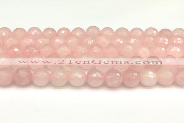 CRQ877 15 inches 10mm faceted round rose quartz beads