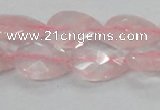 CRQ88 15.5 inches 13*18mm faceted teardrop natural rose quartz beads