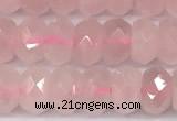 CRQ880 15 inches 5*8mm faceted rondelle rose quartz beads