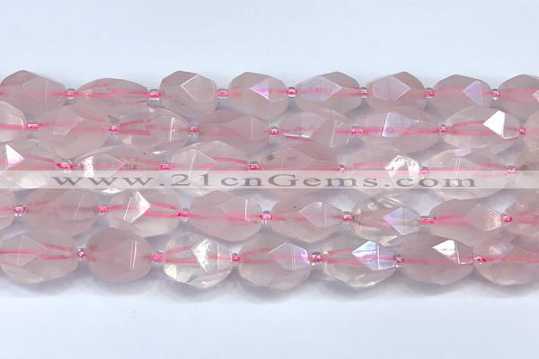 CRQ885 15 inches 11*15mm - 13*20mm faceted nuggets AB-color rose quartz beads