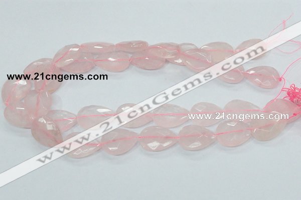 CRQ89 15.5 inches 18*25mm faceted teardrop natural rose quartz beads