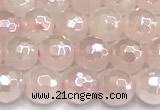 CRQ910 15 inches 6mm faceted round AB-color rose quartz beads