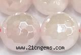 CRQ914 15 inches 14mm faceted round AB-color rose quartz beads