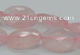 CRQ92 15.5 inches 18*25mm faceted oval natural rose quartz beads