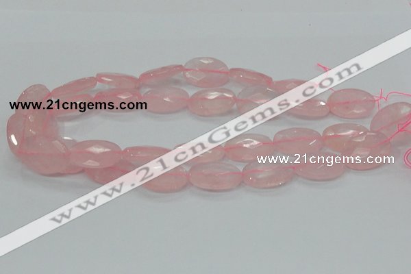 CRQ92 15.5 inches 18*25mm faceted oval natural rose quartz beads