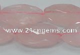 CRQ93 15.5 inches 22*30mm faceted oval natural rose quartz beads