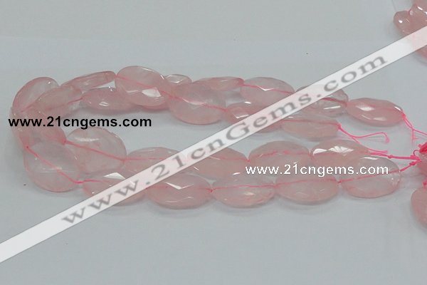 CRQ93 15.5 inches 22*30mm faceted oval natural rose quartz beads