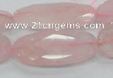 CRQ94 15.5 inches 20*40mm faceted oval natural rose quartz beads