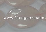 CRQ95 15.5 inches 30*40mm faceted oval natural rose quartz beads