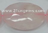 CRQ99 15.5 inches 50mm faceted flat round natural rose quartz beads