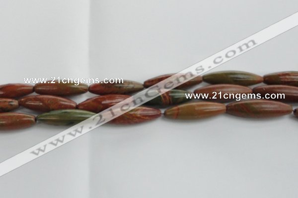 CRS102 15.5 inches 12*40mm rice rainbow jasper stone beads