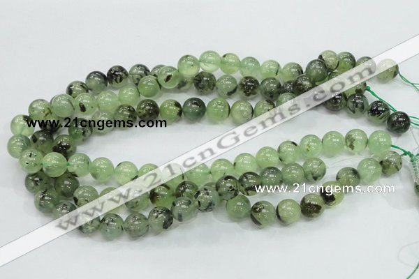 CRU101 15.5 inches 12mm round green rutilated quartz beads wholesale