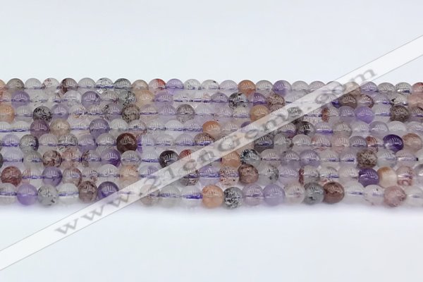 CRU1011 15.5 inches 5mm round mixed rutilated quartz beads