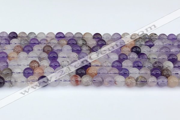 CRU1012 15.5 inches 6mm round mixed rutilated quartz beads