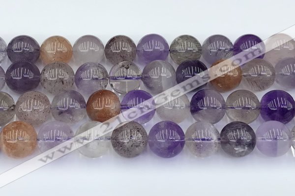 CRU1015 15.5 inches 12mm round mixed rutilated quartz beads