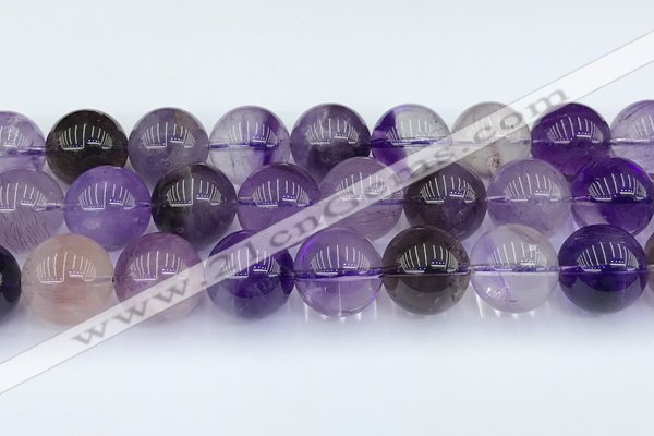 CRU1016 15.5 inches 14mm round mixed rutilated quartz beads