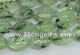 CRU102 15.5 inches 10*14mm oval green rutilated quartz beads