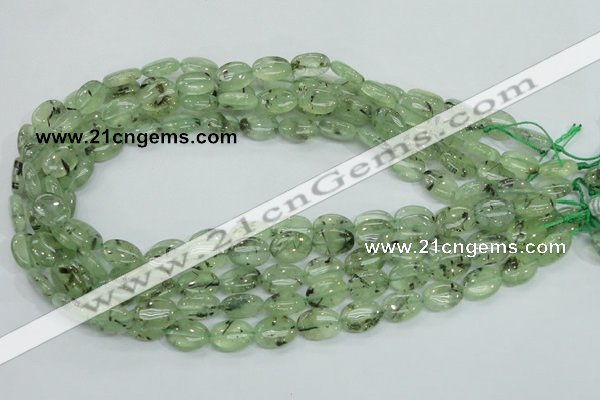 CRU102 15.5 inches 10*14mm oval green rutilated quartz beads