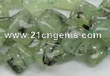 CRU103 15.5 inches 12*12mm diamond green rutilated quartz beads