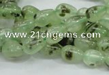 CRU104 15.5 inches 7*10mm teardrop green rutilated quartz beads