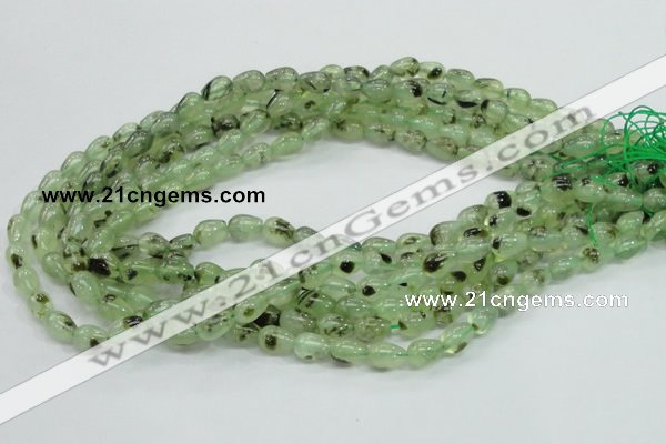 CRU104 15.5 inches 7*10mm teardrop green rutilated quartz beads