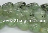 CRU105 15.5 inches 10*14mm teardrop green rutilated quartz beads