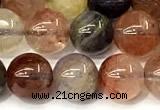 CRU1061 15 inches 8mm round mixed rutilated quartz beads