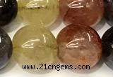 CRU1063 15 inches 12mm round mixed rutilated quartz beads