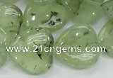 CRU108 15.5 inches 20*20mm heart green rutilated quartz beads