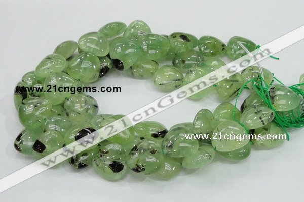 CRU109 15.5 inches 23*23mm heart green rutilated quartz beads