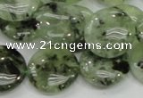 CRU111 15.5 inches 20mm flat round green rutilated quartz beads