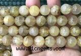 CRU1113 15 inches 12mm round golden rutilated quartz beads wholesale