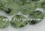 CRU112 15.5 inches 16*20mm faceted freefrom green rutilated quartz beads