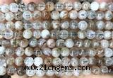 CRU1137 15 inches 6mm round black gold rutilated quartz beads