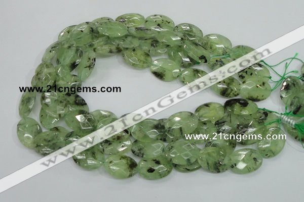 CRU115 15.5 inches 18*25mm faceted oval green rutilated quartz beads