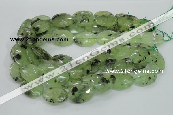 CRU116 15.5 inches 22*30mm faceted oval green rutilated quartz beads